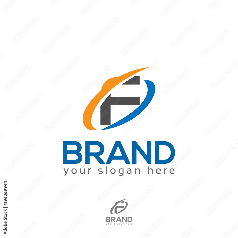 Letter F Swoosh Logo Stock Vector | Adobe Stock