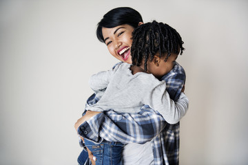 Wall Mural - Mother holding her son