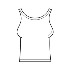 Sticker - Tank t-shirt vector line icon isolated on white background