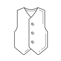 Poster - Waistcoat line icon isolated on white background. Vector line icon of suit waistcoat for infographic, website or app.