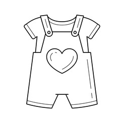 Poster - Baby romper vector line icon isolated on white background. Clothes for children - little romper and t-shirt line icon for infographic, website or app.