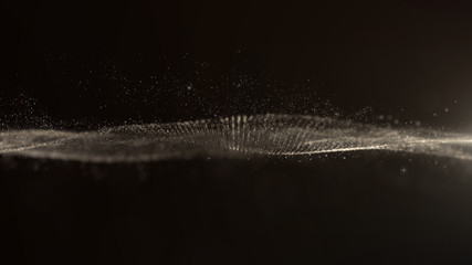 Leinwandbilder - Digital Abstract Dark Particles Floating in the Abyss of Cyber Space