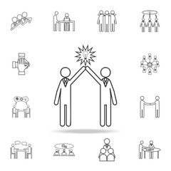 Poster - Light bulb people concept of two people icon. Detailed set of team work outline icons. Premium quality graphic design icon. One of the collection icons for websites, web design