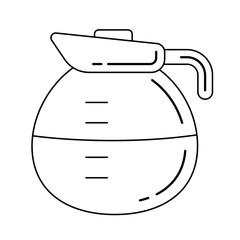 Poster - Coffee pot vector line icon isolated on white background. Capacity for hot drinks - glass coffee pot line icon for infographic, website or app.