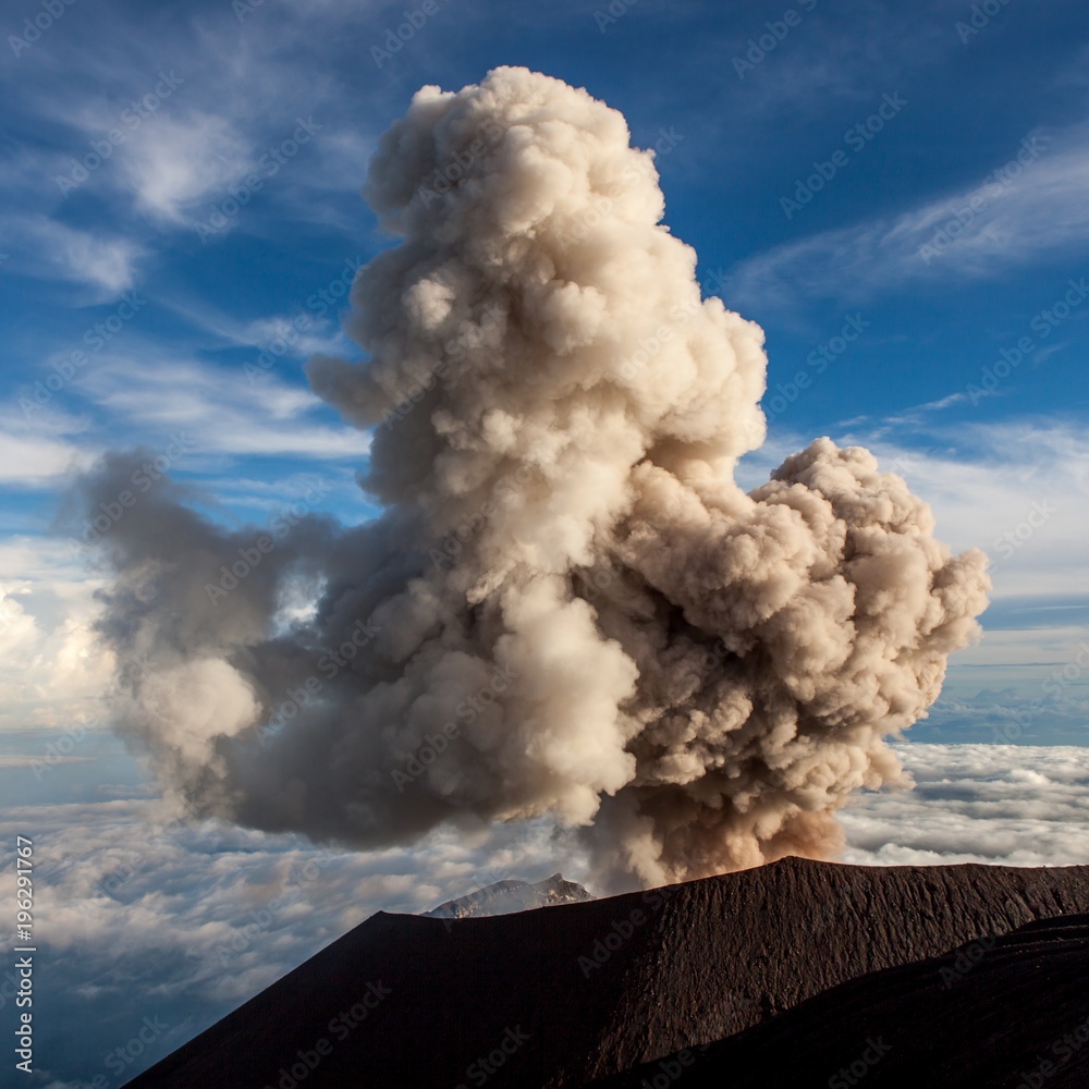 Semeru Volcano Eruption. Mt. Semeru erupts cloud of ash. Java island ...