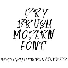 Wall Mural - Handdrawn dry brush font. Modern brush lettering. Grunge style alphabet. Vector illustration.