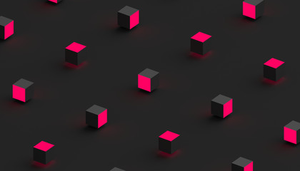 Poster - Abstract 3d rendering of geometric shapes. Computer generated minimalistic background with cubes. Modern design for poster, cover, branding, banner, placard