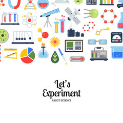 Wall Mural - vector flat style science icons