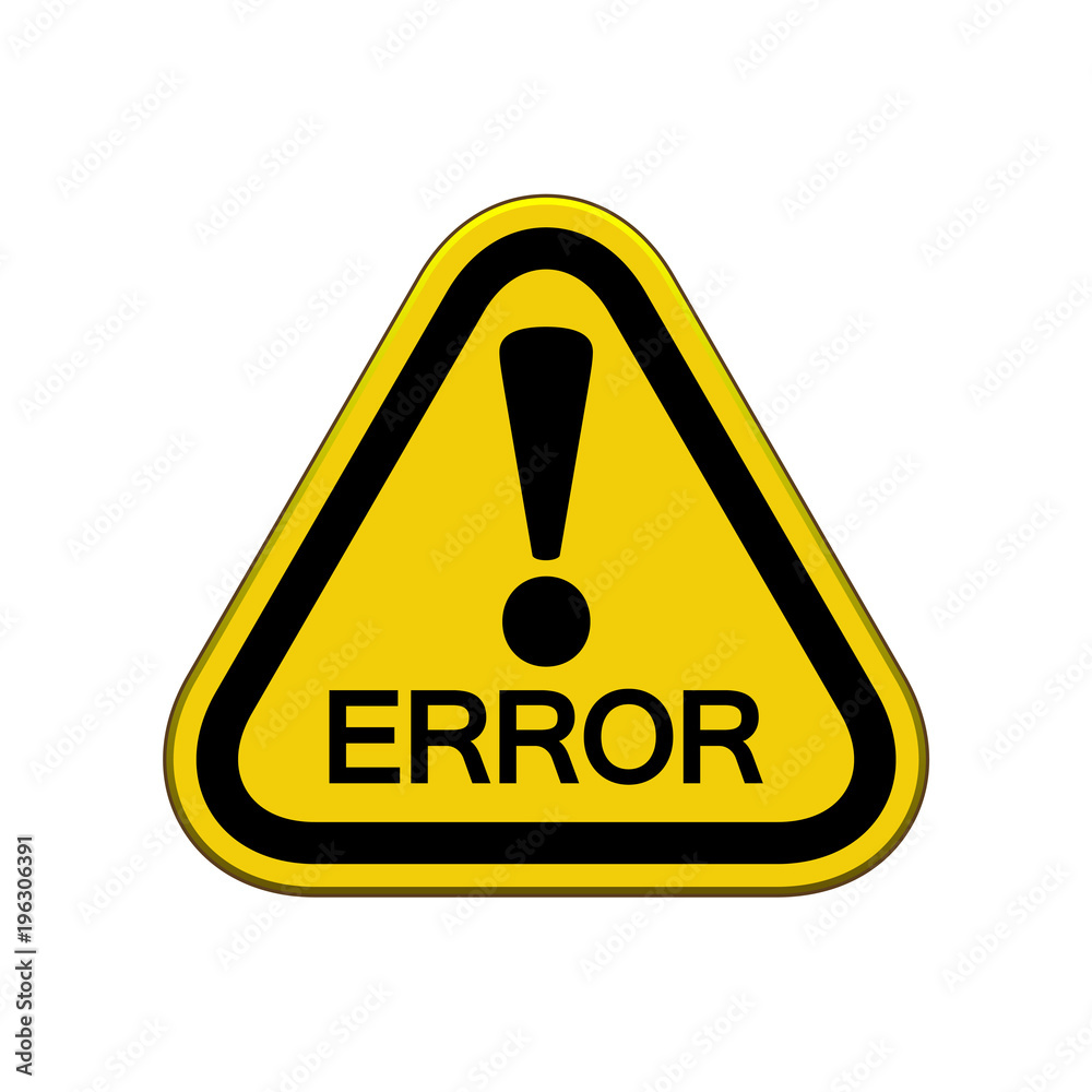Señal triangulo advertencia con icono atencion ERROR Stock Vector | Adobe  Stock, image size:1000x1000