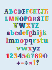 Wall Mural - Vector Vintage Alphabet. Cute hand drawn letters.