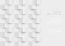 Origami 3d Style Background. White And Gray Geometric Background With Space For Text.
