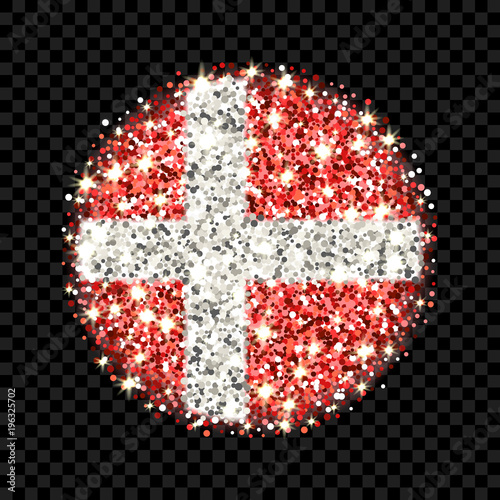 Kingdom Of Denmark Flag Sparkling Badge Round Icon With Danish National Colors With Glitter Effect Button Design Vector Illustration One Of A Series Of Signs Stock Vector Adobe Stock