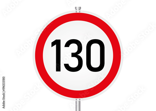 Fotomural Geschwindigkeitsbegrenzung - 130