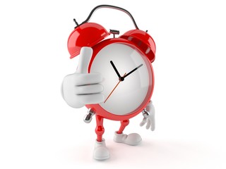 Canvas Print - Alarm clock character with thumbs up