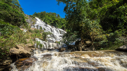 Photographers are shooting waterfalls - Mae Ya waterfall  at Doi Inthanon National Park  chiangmai povince , landscape Thailand