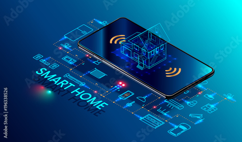 Cuadros en Lienzo Smart home controlled smartphone