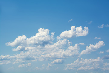 Wall Mural - white curly clouds in a blue sky. sky background