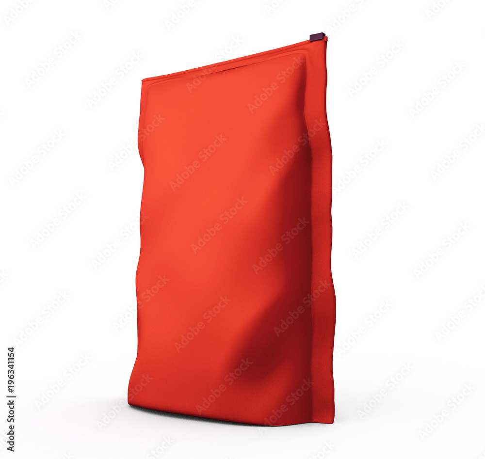 Blank Foil plastic white coffee bag isolated on white background ...