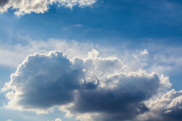 Wall Mural - white curly clouds in a blue sky. sky background