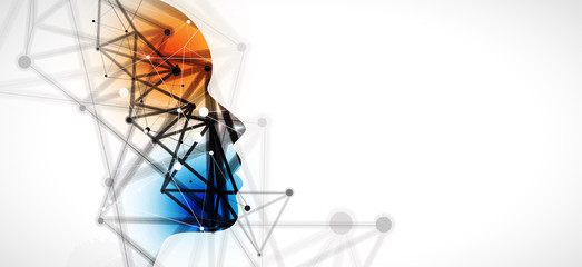 Artificial intelligence. Technology web background. Virtual concept