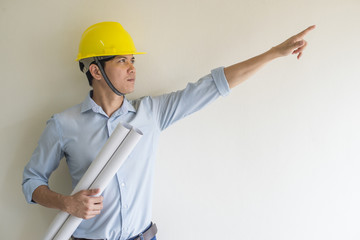 engineer working concept planning  with white background 