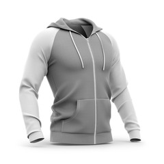 Men's zip-up hoodie. Sweatshirt with pockets. Half-front view.