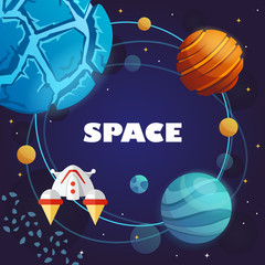 Wall Mural - space banner. cosmos. galaxy. vector illustration