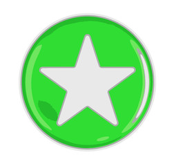 Poster - Button with star. Image with clipping path