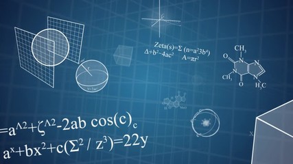 scientific motion background on blueprint, this animated backdrop was created in adobe after effects