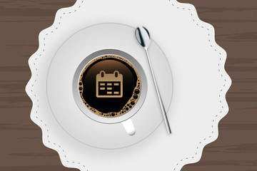 Wall Mural - Kaffeetasse mit Untertasse - Kalender