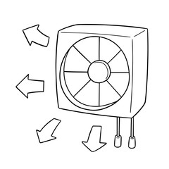 Sticker - vector of ventilating fan