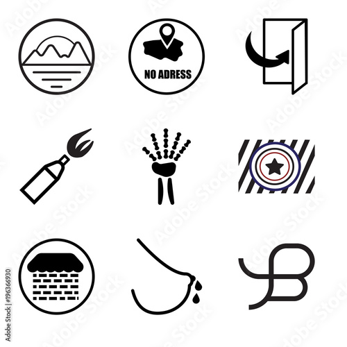Stampe Set Of 9 simple editable icons such as beta, lactation, brick and mortar, Airfor