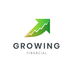 Wall Mural - Growing financial success business logo. Modern graph symbol. Company icon template.