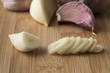 Fresh sliced garlic
