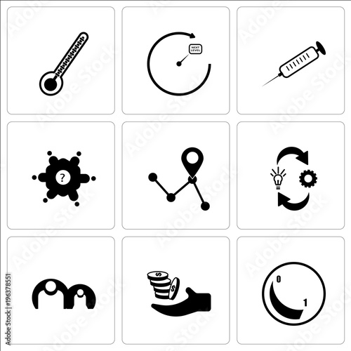 Stampe Set Of 9 simple editable icons such as dimmable, procurement, generic person, om