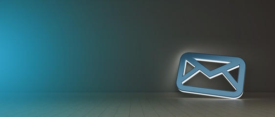 Poster - Message illuminated symbol hold against a wall