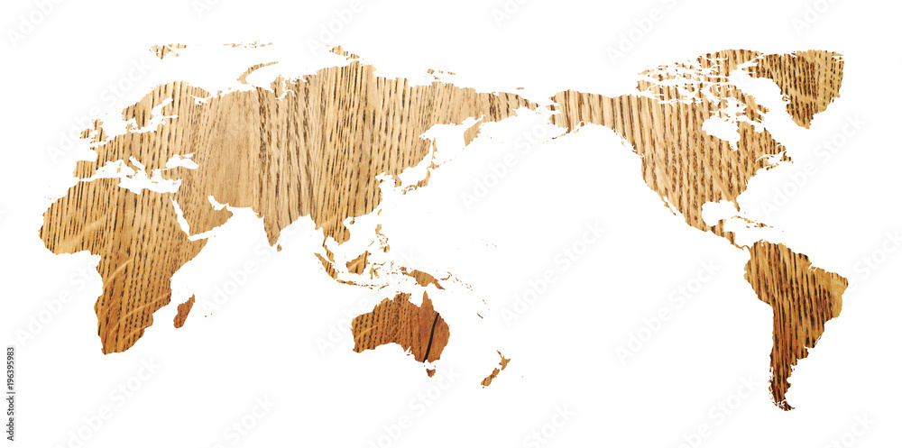 Obraz na płótnie drewno, Mapa świata  w salonie