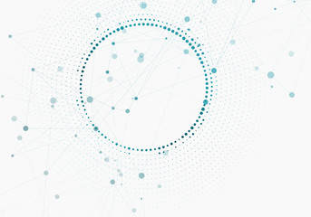 Business, science, medicine and technology design with connected lines and dots
