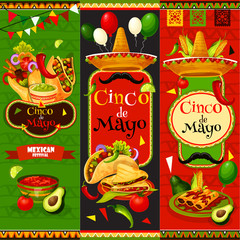 Wall Mural - Mexican Cinco de Mayo vector fiesta banners