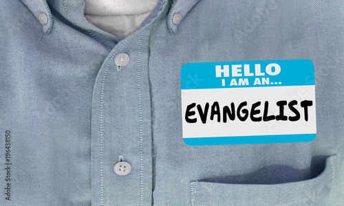 Fotografía Evangelist Hello Name Tag Sticker Supporter Preacher 3d Illustration