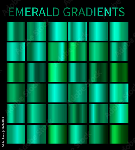 Fotografía Emerald gradients collection for design