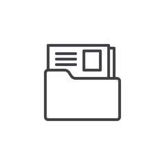 Fototapete - Dossier folder outline icon. linear style sign for mobile concept and web design. The secret files simple line vector icon. Symbol, logo illustration. Pixel perfect vector graphics