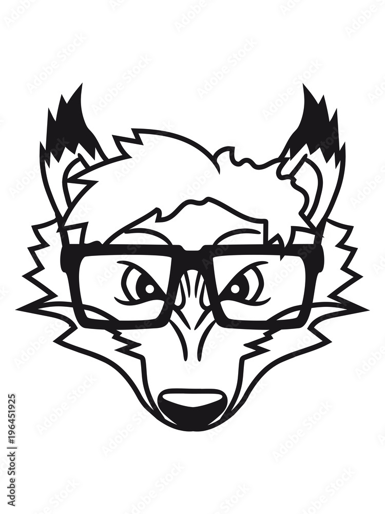 Kopf Gesicht Nerd Geek Schlau Hornbrille Sitzend Bose Gefahrlich Klein Kind Fuchs Schon Design Cool Comic Cartoon Clipart Logo Tier Wald Stock Gamesageddon