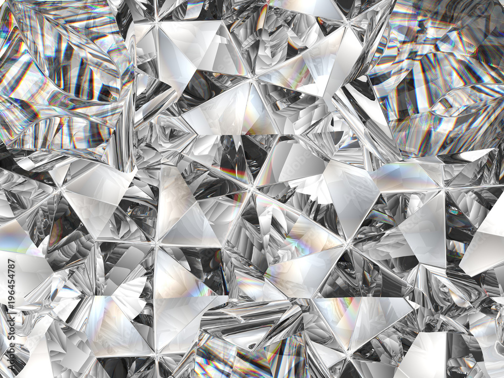 diamond texture closeup and kaleidoscope - obrazy, fototapety, plakaty 