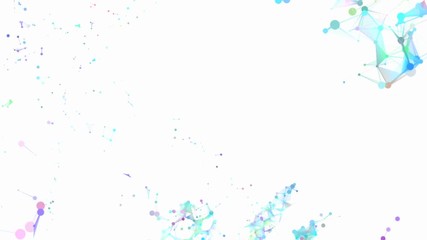 Poster - particles in space. clusters of transforming forms. Milky Way. electrical neural network. design for text. the junction of moving organic particle structures. place for text. cinematic business plexus
