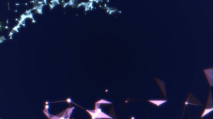 Poster - digital movement. bands of organic structures. glowing elements. design for text. the junction of moving organic particle structures. place for text. cinematic business plexus background. seamless