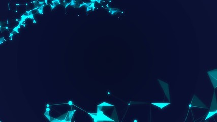 Poster - digital movement. bands of organic structures. glowing elements. design for text. the junction of moving organic particle structures. place for text. cinematic business plexus background. chromatic