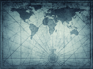 Fototapete - Old map of the world. Travel, history and geography background. Elements of this Image Furnished by NASA.