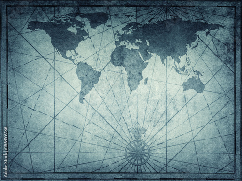 Old map of the world. Travel, history and geography background. Elements of t...
