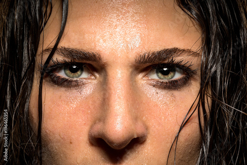 Fotografie, Obraz Expression in female athlete eyes showing focus, determination, conviction, powe